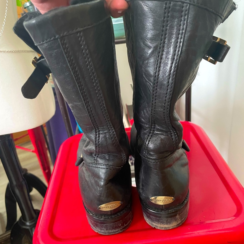 Jimmy Choo fur lined Moto Boot